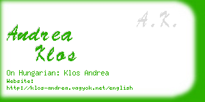 andrea klos business card